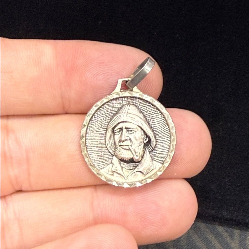 Vintage SilverTone  Sailor Pendant